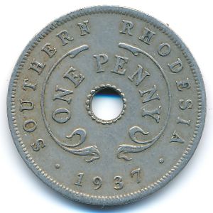 Southern Rhodesia, 1 penny, 1937