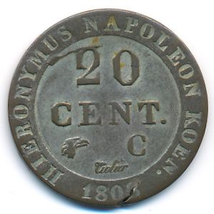 Westphalia, 20 centimes, 1808–1812