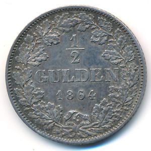 Бавария, 1/2 гульдена (1848–1864 г.)