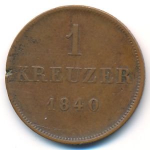Schwarzburg-Rudolstadt, 1 kreuzer, 1840