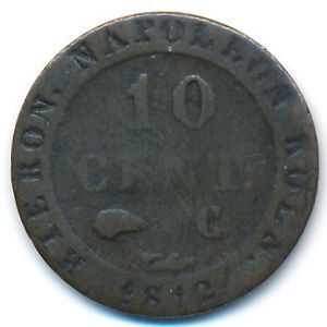 Westphalia, 10 centimes, 1808–1812