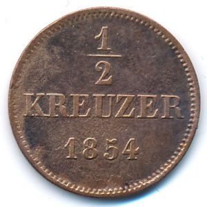 Saxe-Meiningen, 1/2 kreuzer, 1854