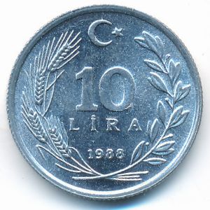 Турция, 10 лир (1988 г.)