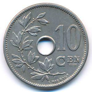 Belgium, 10 centimes, 1905