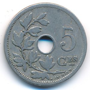 Belgium, 5 centimes, 1901–1903