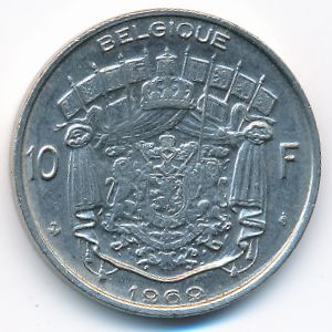 Belgium, 10 francs, 1969