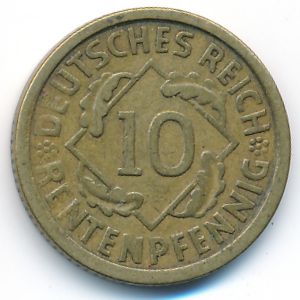 Веймарская республика, 10 рентенпфеннигов (1924 г.)