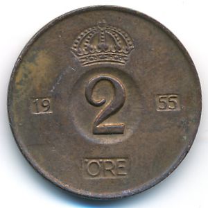 Швеция, 2 эре (1955 г.)