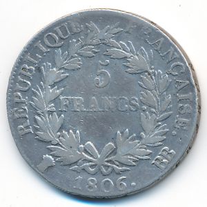 France, 5 francs, 1806–1807