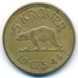Greenland, 5 kroner, 1944