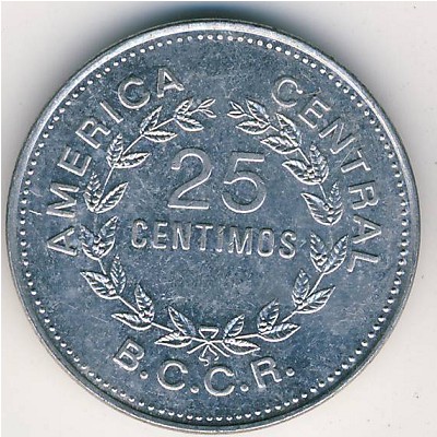 Costa Rica, 25 centimos, 1982
