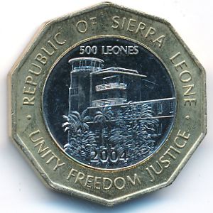 Sierra Leone, 500 leones, 2004