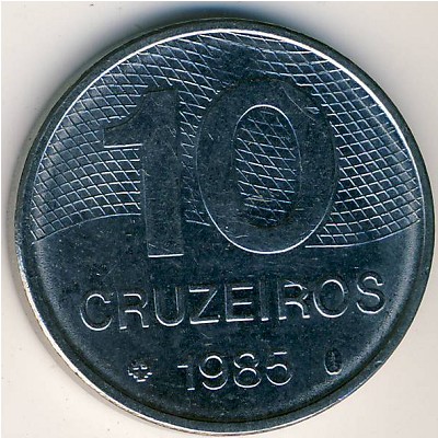Brazil, 10 cruzeiros, 1985–1986