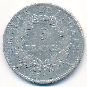 France, 5 francs, 1809–1814
