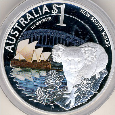 Australia, 1 dollar, 2010