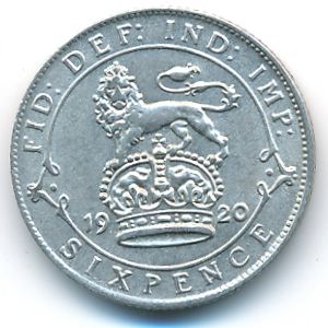 Великобритания, 6 пенсов (1920–1925 г.)