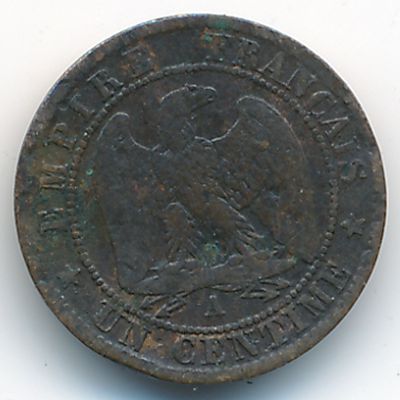 France, 1 centime, 1853–1857