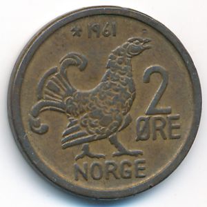 Норвегия, 2 эре (1961 г.)