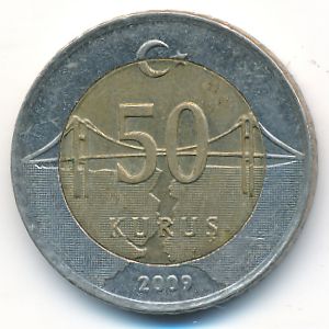 Turkey, 50 kurus, 2009