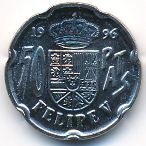 Spain, 50 pesetas, 1996