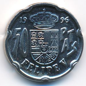 Spain, 50 pesetas, 1996