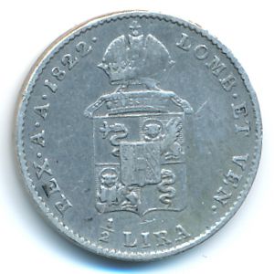 Lombardy-Venetia, 1/2 lira, 1821–1824