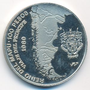 Kingdom of Araucanía and Patagonia., 100 pesos, 1989