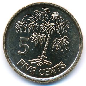 Seychelles, 5 cents, 2012