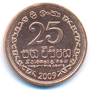 Sri Lanka, 25 cents, 2009