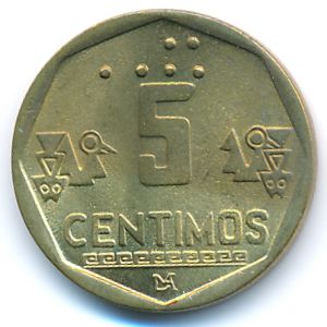 Peru, 5 centimos, 1998