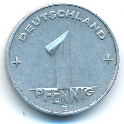 German Democratic Republic, 1 pfennig, 1953
