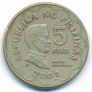 Philippines, 5 piso, 2001