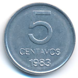 Argentina, 5 centavos, 1983