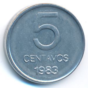 Argentina, 5 centavos, 1983