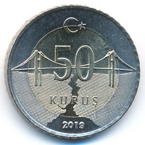 Turkey, 50 kurus, 2019