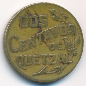 Guatemala, 2 centavos, 1943–1944