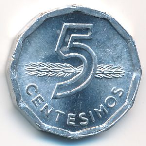 Uruguay, 5 centesimos, 1977–1978