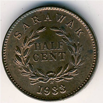 Sarawak, 1/2 cent, 1933