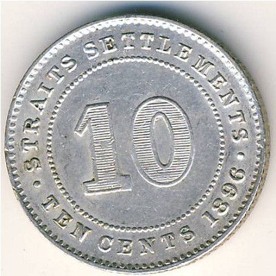 Стрейтс-Сетлментс, 10 центов (1871–1901 г.)