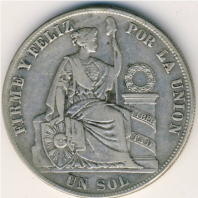 Peru, 1 sol, 1884