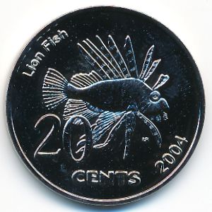 Кокосовые острова., 20 центов (2004 г.)