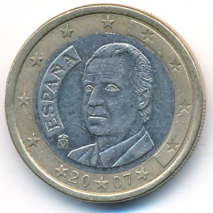Испания, 1 евро (2007–2009 г.)