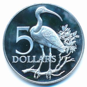 Trinidad & Tobago, 5 dollars, 1976–1984