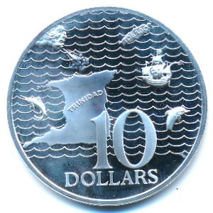Trinidad & Tobago, 10 dollars, 1976–1980