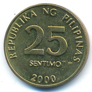 Philippines, 25 centimos, 2000