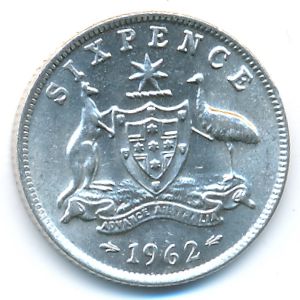 Australia, 6 pence, 1962