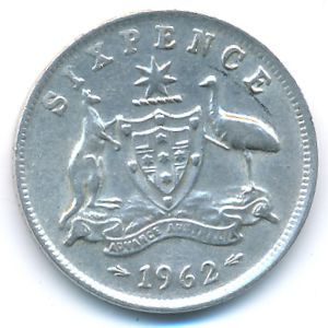 Australia, 6 pence, 1962