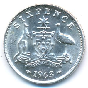 Australia, 6 pence, 1963