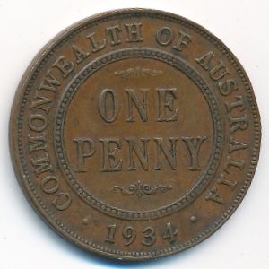 Australia, 1 penny, 1934