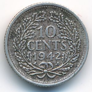 Suriname, 10 cents, 1941–1943